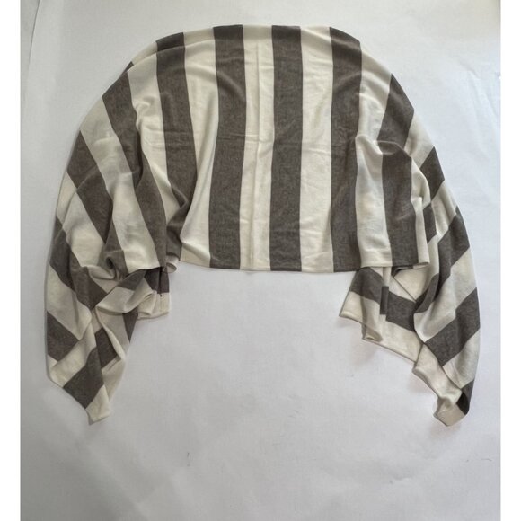 Pendleton Wool Cashmere Blend Scarf in White Grey Stripe - Picture 2 of 3